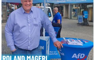 Roland Magerl, AfD Weiden, Infostand, Spitzenkandidat Oberpfalz AfD Listenplatz 1