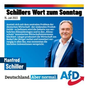 Manfred Schiller AfD Weiden - Deutsche Wirtschaft vs. Klimaideologie