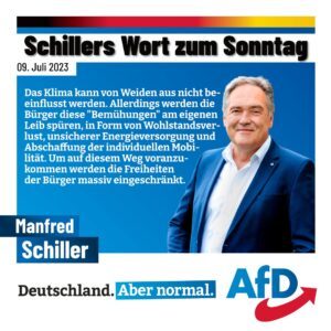 AfD Weiden, Manfred Schiller, Klimarettung von Weiden aus nur ein Vorwand?