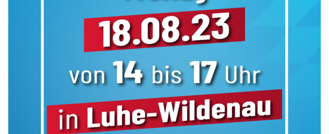 AfD Weiden Oberpfalz Infostand in Luhe-Wildenau