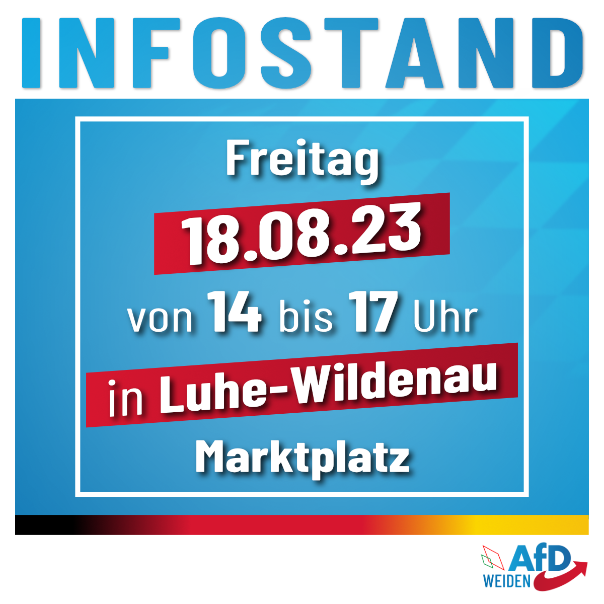 AfD Weiden Oberpfalz Infostand in Luhe-Wildenau