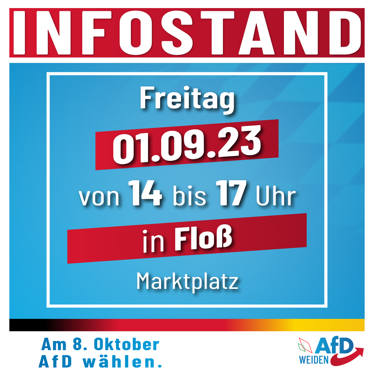 AfD Infostand in Floß Roland Magerl Stefan Löw