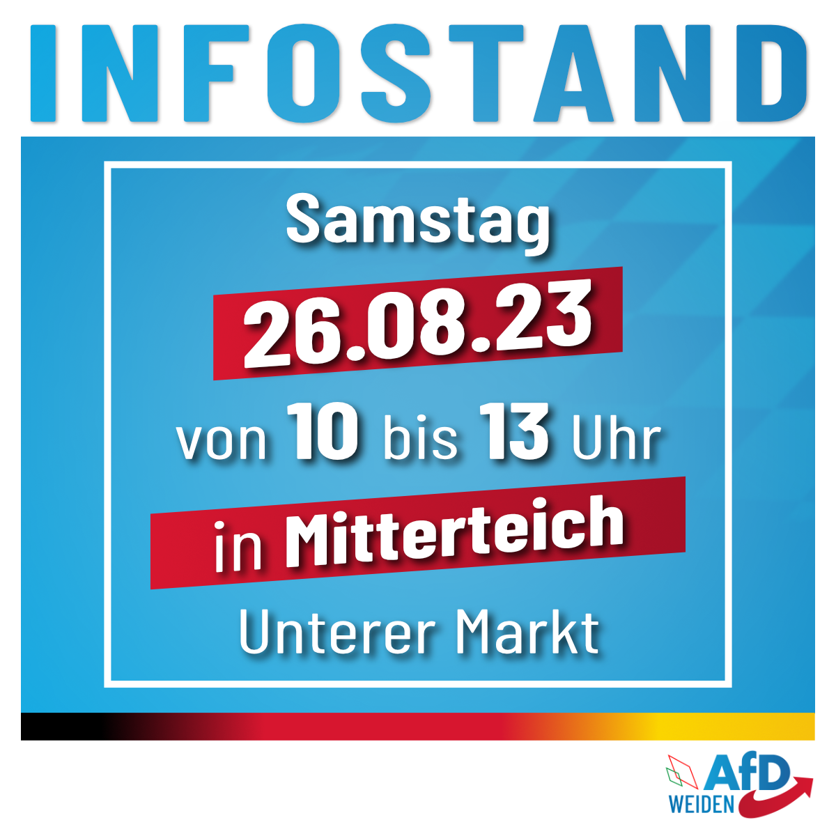 AfD Weiden Oberpfalz - Infostand in Mitterteich