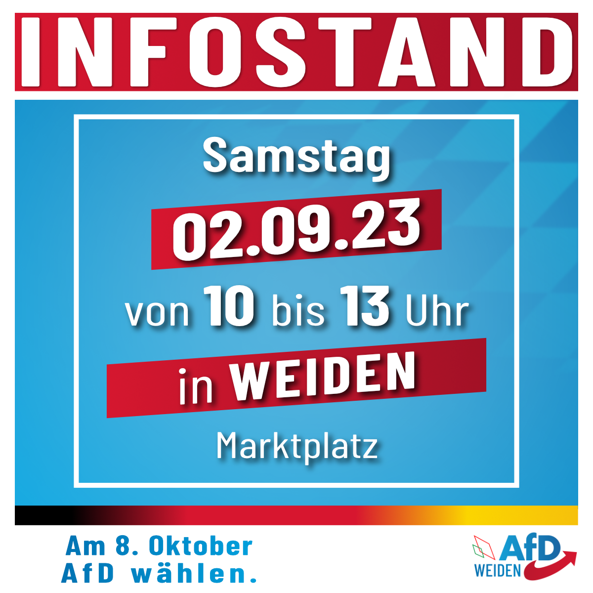 AfD Infostand in Weiden Oberpfalz Roland Magerl Stefan Löw