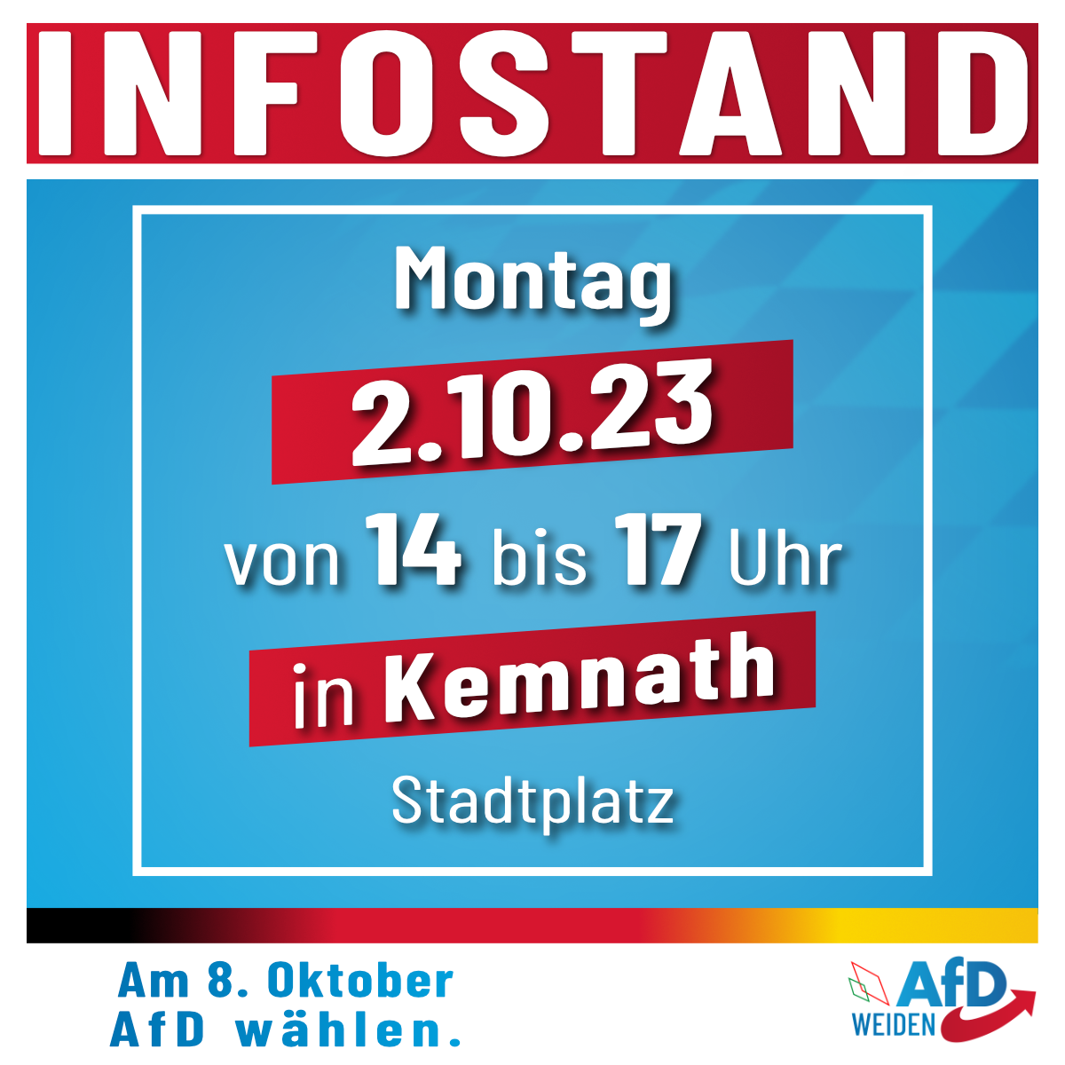 AfD Infostand in Kemnath 02.10.2023