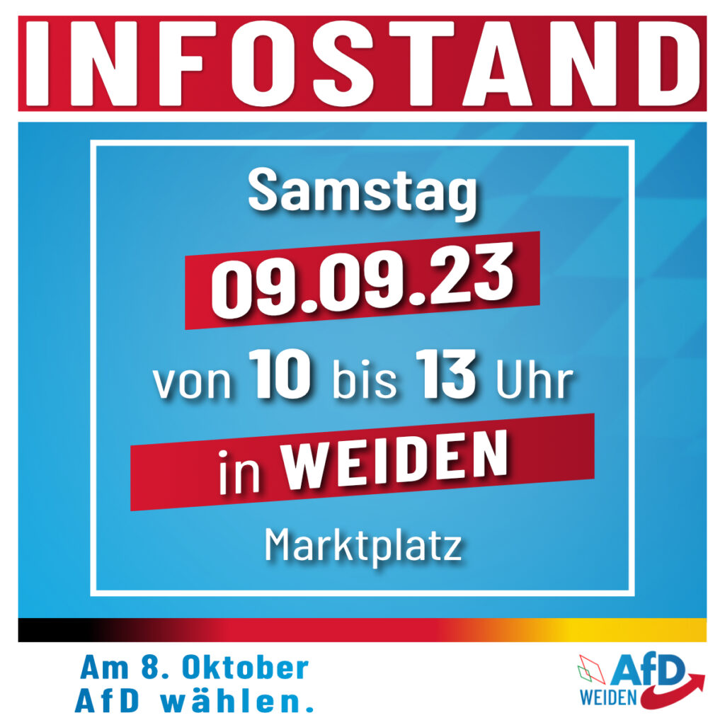 AfD Weiden Infostand in Weiden Oberpfalz am Marktplatz