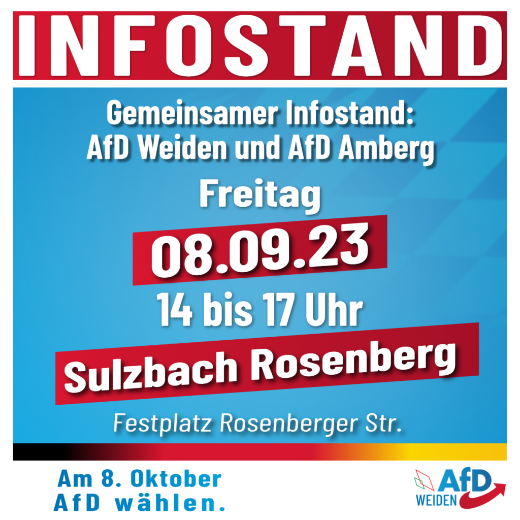 Infostand AfD Weiden in Amberg Sulzbach Oberpfalz