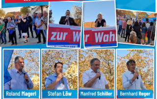 Erfolgreiche AfD Kundgebung in Tischenreuth, Oberpfalz mit Roland Magerl, Stefan Löw, Manfred Schiller, Bernhard Reger, Katrin Ebner-Steiner und Gerald Grosz