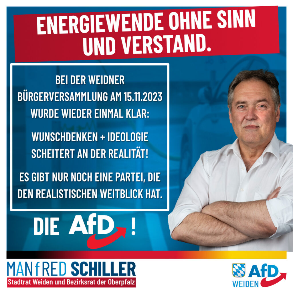 Manfred Schiller AfD - Energiewende ohne Sinn und Verstand