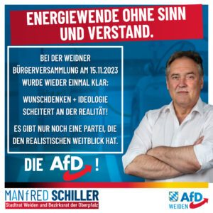 Manfred Schiller AfD - Energiewende ohne Sinn und Verstand