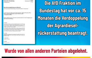 Manfred Schiller AfD - Agrardieselrückerstattung