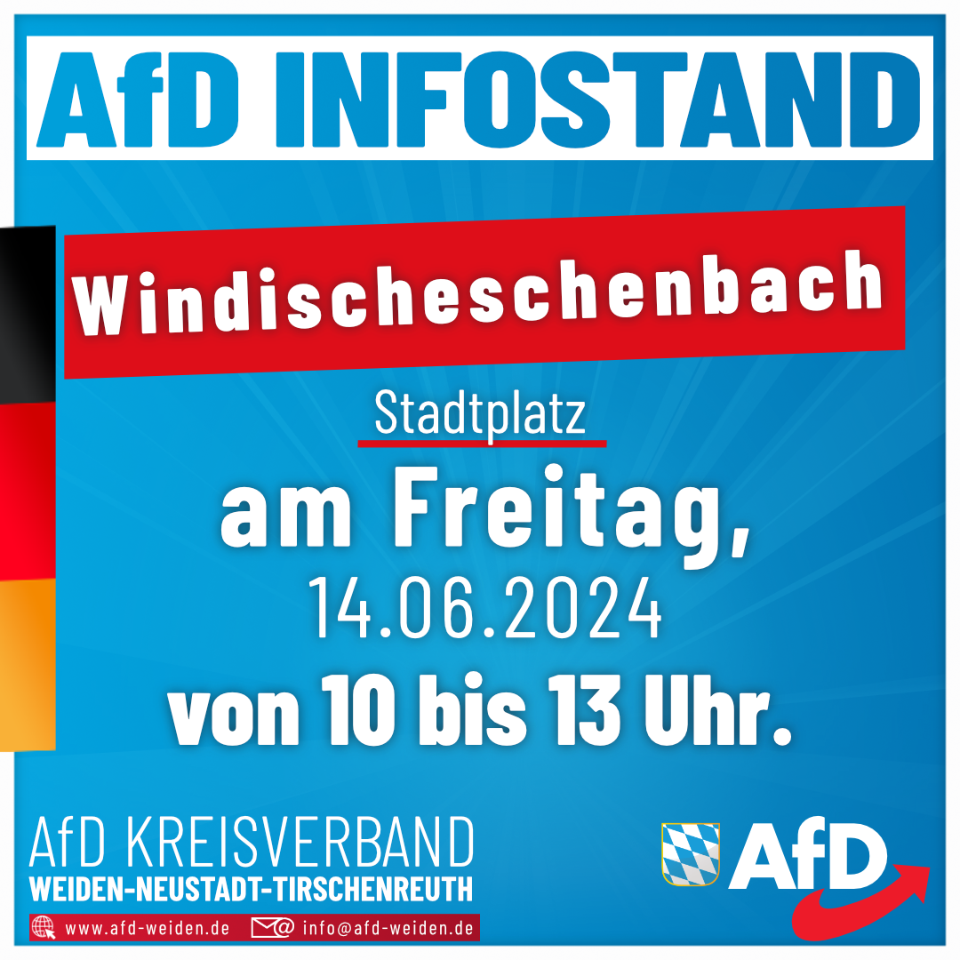 AfD Weiden - Infostand in Windischeschenbach - Stadtplatz - 14.06.2024