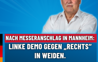 Manfred Schiller AfD - Nach Messeranschlag in Mannheim - Demo gegen Rechts in Weiden...