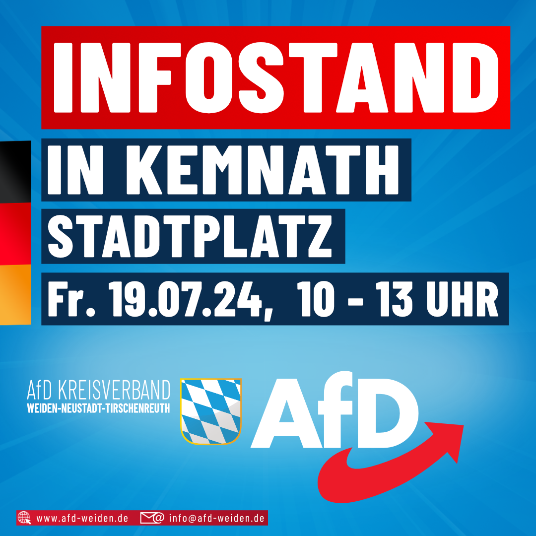 AfD Weiden - Infostand in Kemnath - 19.07.2023