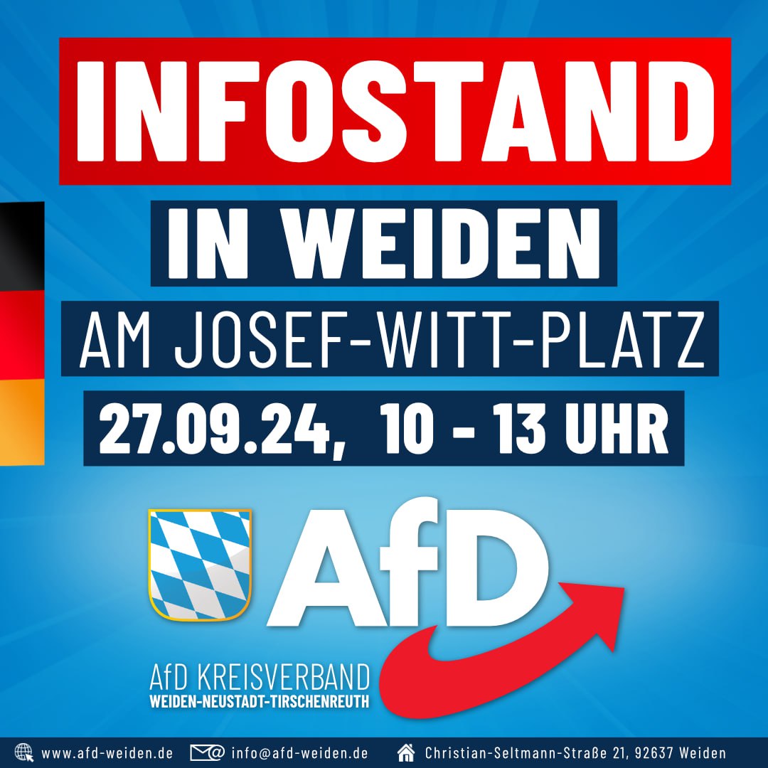 AfD Infostand in Weiden am 27.09.2024