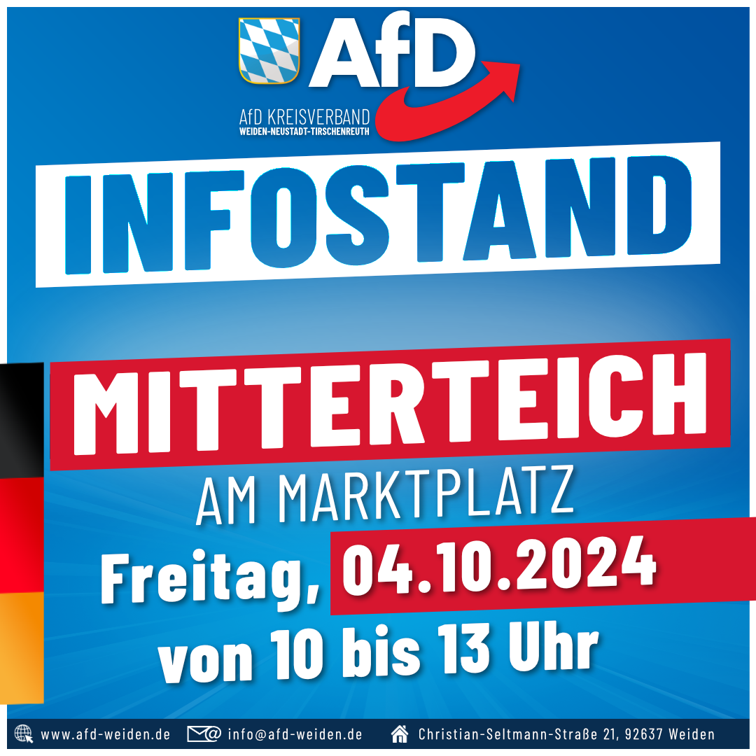 AfD Infostand 2024 - Mitterteich - 04.10.2024