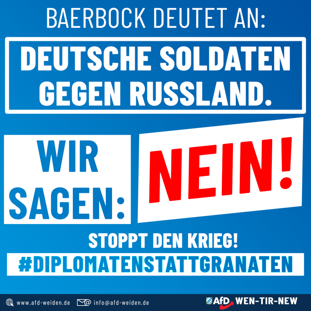 AfD Weiden - Baerbock für deutsche Soldaten in der Ukraine